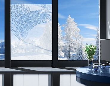 Décoration pour fenêtres - Skiers In The Alps