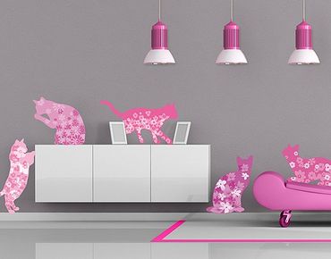 Sticker mural - No.RS97 Cats With Blossoms