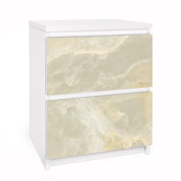 Papier adhésif pour meuble IKEA - Malm commode 2x tiroirs - Onyx Marble Cream