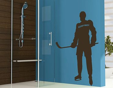 Sticker mural pour enfants - Wall Decal no.RS109 Customised text Ice Hockey