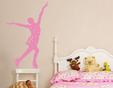 Sticker mural pour enfants - Wall Decal no.RS111 Customised text Figure Skating