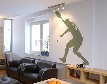 Sticker mural - Wall Decal no.RS116 Customised text Tennis Player