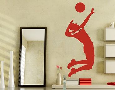 Sticker mural pour enfants - Wall Decal no.RS124 Customised text Volleyball