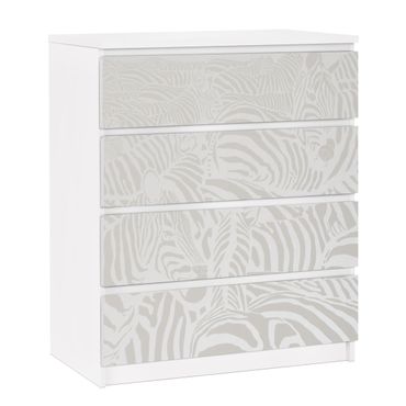 Papier adhésif pour meuble IKEA - Malm commode 4x tiroirs - No.DS4 Crosswalk Light Grey