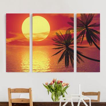Impression sur toile 3 parties - Caribbean sunset