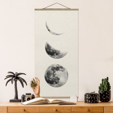Tableau en tissu avec porte-affiche - Three Moons