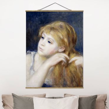 Tableau en tissu avec porte-affiche - Auguste Renoir - Head of a Young Woman