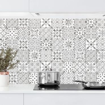 Revêtement mural cuisine - Patterned Tiles Gray White