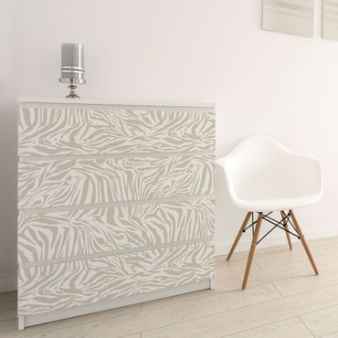 Papier adhésif pour meuble - Zebra Design Light Grey Stripe Pattern
