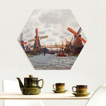 Hexagone en forex - Claude Monet - Windmills in Westzijderveld near Zaandam