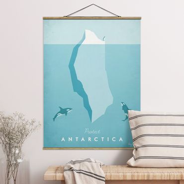 Tableau en tissu avec porte-affiche - Travel Poster - Antarctica