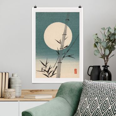 Poster - Japanese Drawing Bamboo And Moon