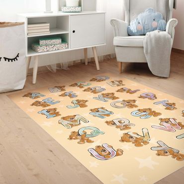 Vinyl Floor Mat - I Am Learning The Alphabet with Teddy From A To Z - Portrait Format 2:3