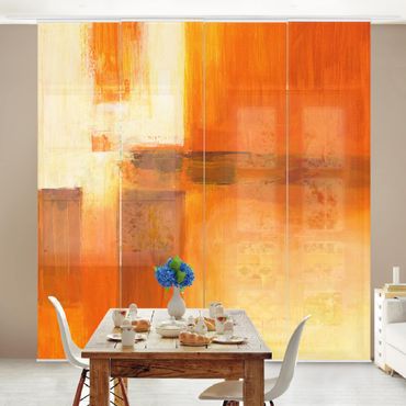 Set de panneaux coulissants - Composition In Orange And Brown 01