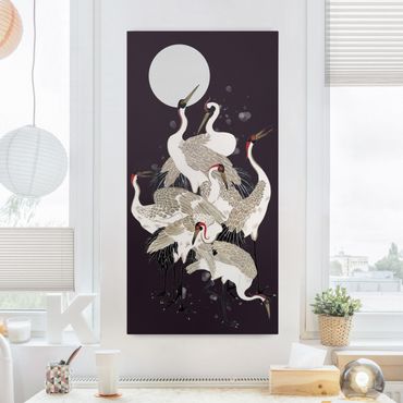 Impression sur toile - Cranes In Front Of Moon I