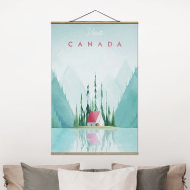 Tableau en tissu avec porte-affiche - Travel Poster - Canada