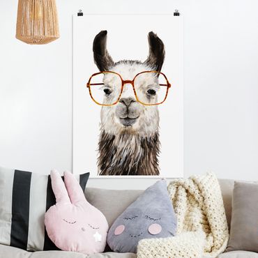 Poster chambre enfant - Hip Lama With Glasses IV