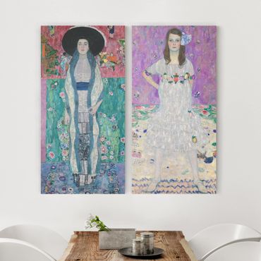 Impression sur toile 2 parties - Gustav Klimt - Adele Bloch-Bauer and Mada Primavesi