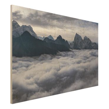 Tableau en bois - Sea Of ​​Clouds In The Himalayas