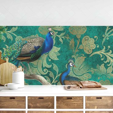 Revêtement mural cuisine - Shabby Chic Collage - Noble Peacock II