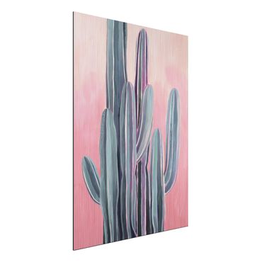 Impression sur aluminium - Cactus In Licht Pink II