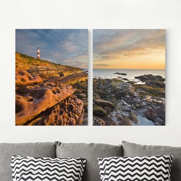 Impression sur toile 2 parties - Tarbat Ness Ocean & Lighthouse At Sunset