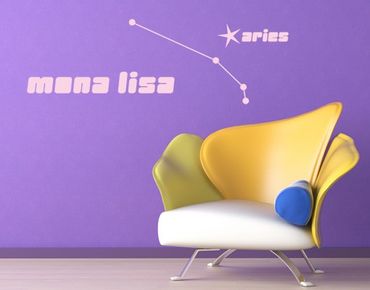 Sticker mural - No.UL819 Customised text Constellation Aries