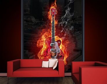 Film pour vitres XXL - Guitar In Flames