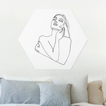 Hexagone en forex - Line Art Woman Torso Black And White