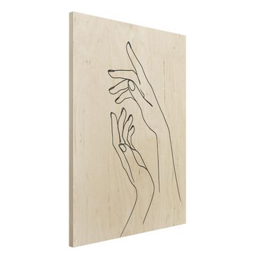 Impression sur bois - Line Art Hands
