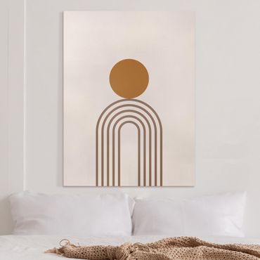 Tableau sur toile - Line Art Circle And Lines Copper