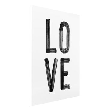 Tableau sur aluminium - Love Typography in Black