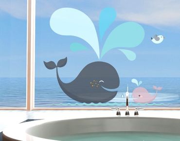 Sticker pour fenêtres - Happy Whales