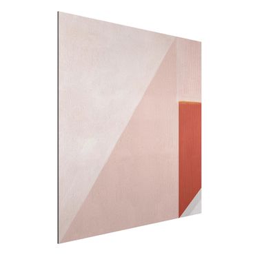 Tableau sur aluminium - Pink Geometry