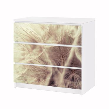 Papier adhésif pour meuble IKEA - Malm commode 3x tiroirs - Detailed Dandelion Macro Shot With Vintage Blur Effect