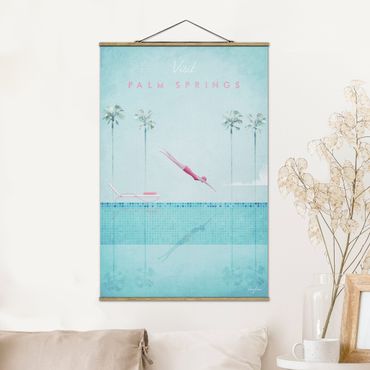 Tableau en tissu avec porte-affiche - Travel Poster - Palm Springs