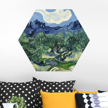 Hexagone en alu Dibond - Vincent Van Gogh - Olive Trees