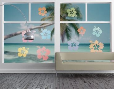 Sticker pour fenêtres - Hibiscus In Pastells