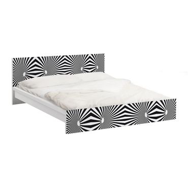 Papier adhésif pour meuble IKEA - Malm lit 140x200cm - Psychedelic Black And White pattern