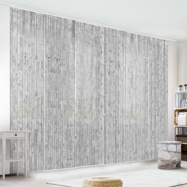 Set de panneaux coulissants - Concrete Look Wallpaper With Stripes
