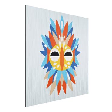 Impression sur aluminium - Collage Ethnic Mask - Parrot