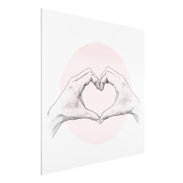 Impression sur forex - Illustration Heart Hands Circle Pink White