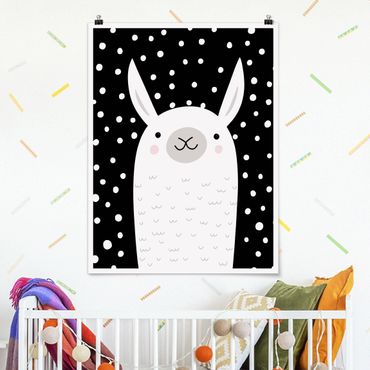 Poster chambre enfant - Zoo With Patterns - Lama