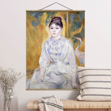 Tableau en tissu avec porte-affiche - Auguste Renoir - Young girl with a swan