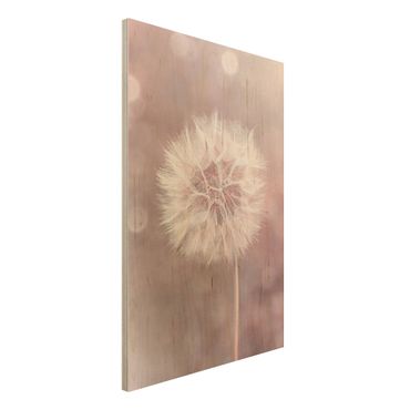 Impression sur bois - Dandelion Bokeh Light Pink