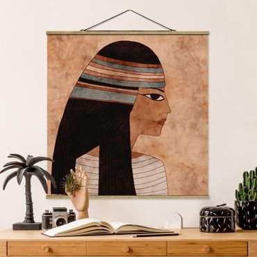 Stoffbild mit Posterleisten - Cleopatra - Quadrat 1:1