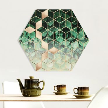 Hexagone en forex - Green Leaves Golden Geometry