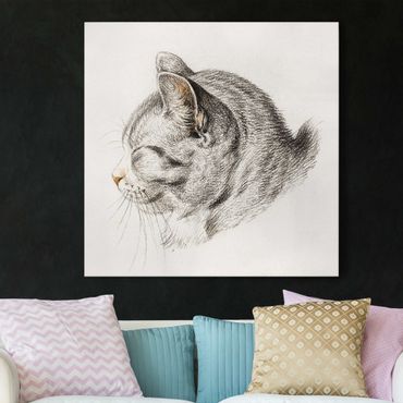 Impression sur toile - Vintage Drawing Cat III
