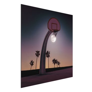 Impression sur aluminium - Basketball With Moon