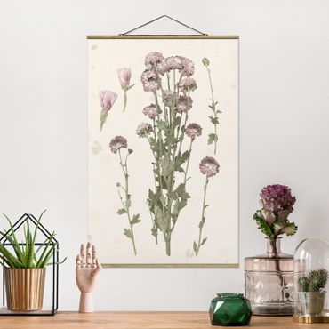 Tableau en tissu avec porte-affiche - Herbarium In Pink I